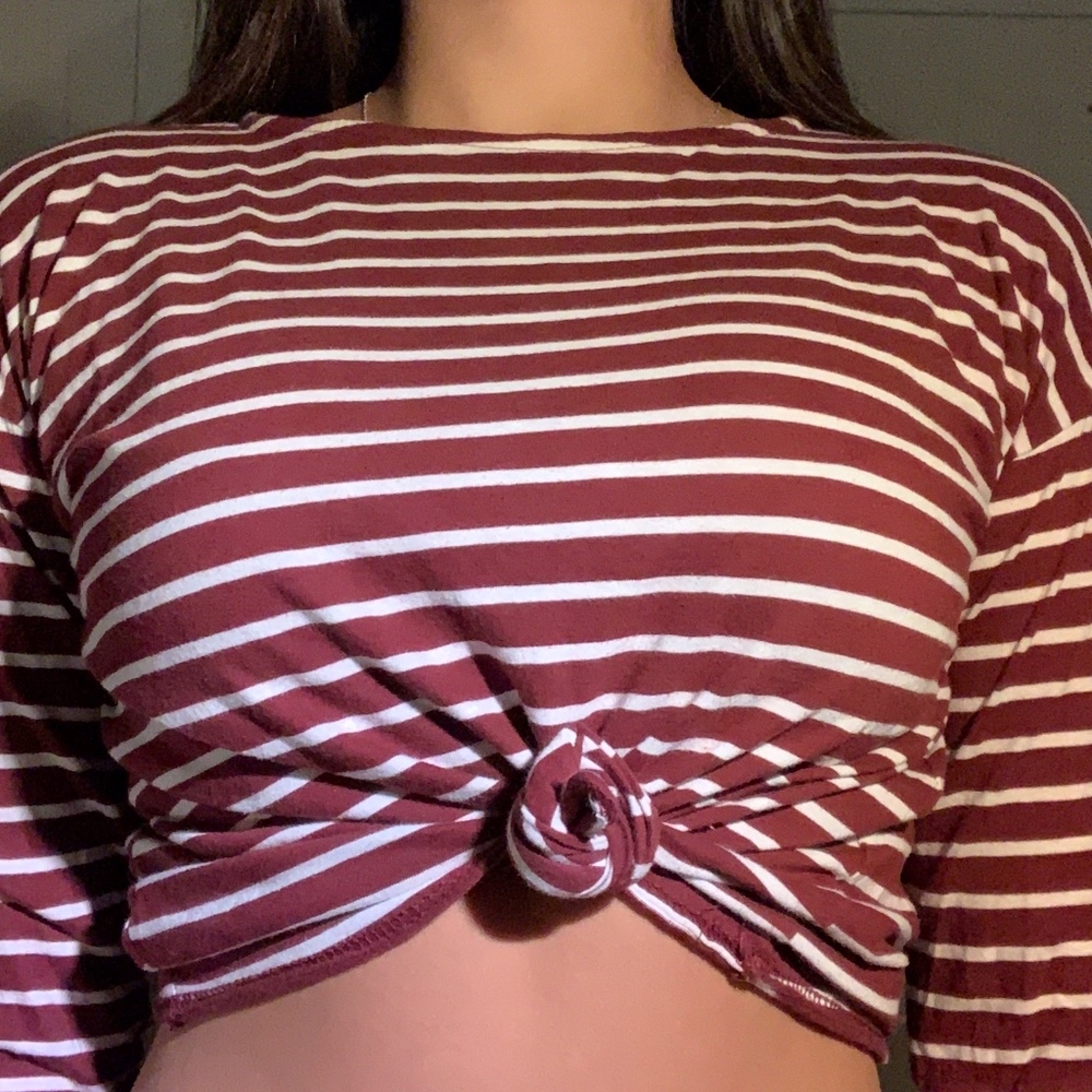 BASIC long sleeve striped top
